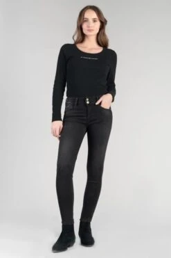 LE TEMPS DES CERISES Bari Ultra Pulp Slim Taille Haute 7/8ème Jeans Noir N°1 -Le Temps Des Cerises 212 jfbari00w2115 0001 imaged6