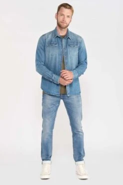 LE TEMPS DES CERISES Chemise Juanito En Jeans Bleu Délavé -Le Temps Des Cerises 221 hjuanitow1366 3001 imaged1