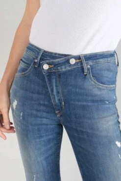 LE TEMPS DES CERISES Power Skinny Taille Haute 7/8ème Jeans Destroy Bleu N°2 -Le Temps Des Cerises 221 jfpowhicw5118 3001 imaged4