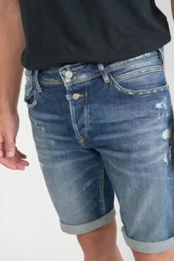 LE TEMPS DES CERISES Bermuda Laredo En Jeans Bleu Foncé Destroy -Le Temps Des Cerises 221 jhlaredow1344 3001 imaged5