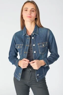 LE TEMPS DES CERISES Veste En Jeans Lilly Bleu Foncé -Le Temps Des Cerises 222 flilly00w3051 3001 imaged1