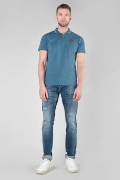 LE TEMPS DES CERISES Polo Aron Bleu Pétrole -Le Temps Des Cerises 222 haron00000000mc 4566 imaged5