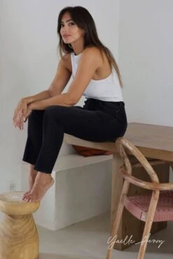 LE TEMPS DES CERISES COLLAB @YAELLE_HENRY Henry 400/17 Mom Taille Haute 7/8ème Jeans Noir N°1 -Le Temps Des Cerises 222 jf417basw1402ya 0403 imaged3