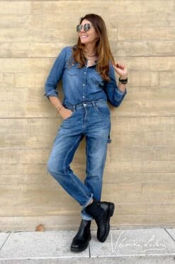 LE TEMPS DES CERISES Charpentier Boyfit By Véronika Loubry Jeans Bleu N°2 -Le Temps Des Cerises 222 jfcharpew9118ve 3001 imaged1