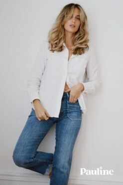 LE TEMPS DES CERISES COLLAB @PAULINETRRS Pablo Taille Haute 7/8ème Jeans Bleu N°4 -Le Temps Des Cerises 222 jfpricw9090nbpa 3001 imaged4