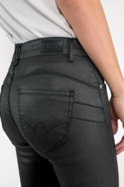 LE TEMPS DES CERISES Pulp Slim Taille Haute 7/8ème Jeans Enduit Noir N°0 -Le Temps Des Cerises 222 jfpulphcwcuir 0001 imaged1