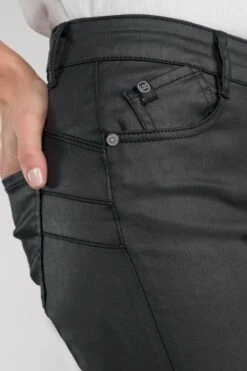 LE TEMPS DES CERISES Pulp Slim Taille Haute 7/8ème Jeans Enduit Noir N°0 -Le Temps Des Cerises 222 jfpulphcwcuir 0001 imaged2