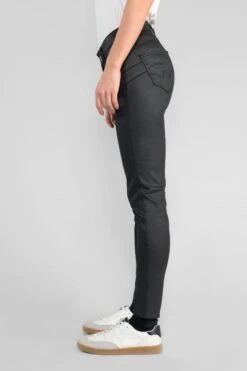 LE TEMPS DES CERISES Pulp Slim Taille Haute 7/8ème Jeans Enduit Noir N°0 -Le Temps Des Cerises 222 jfpulphcwcuir 0001 imaged4