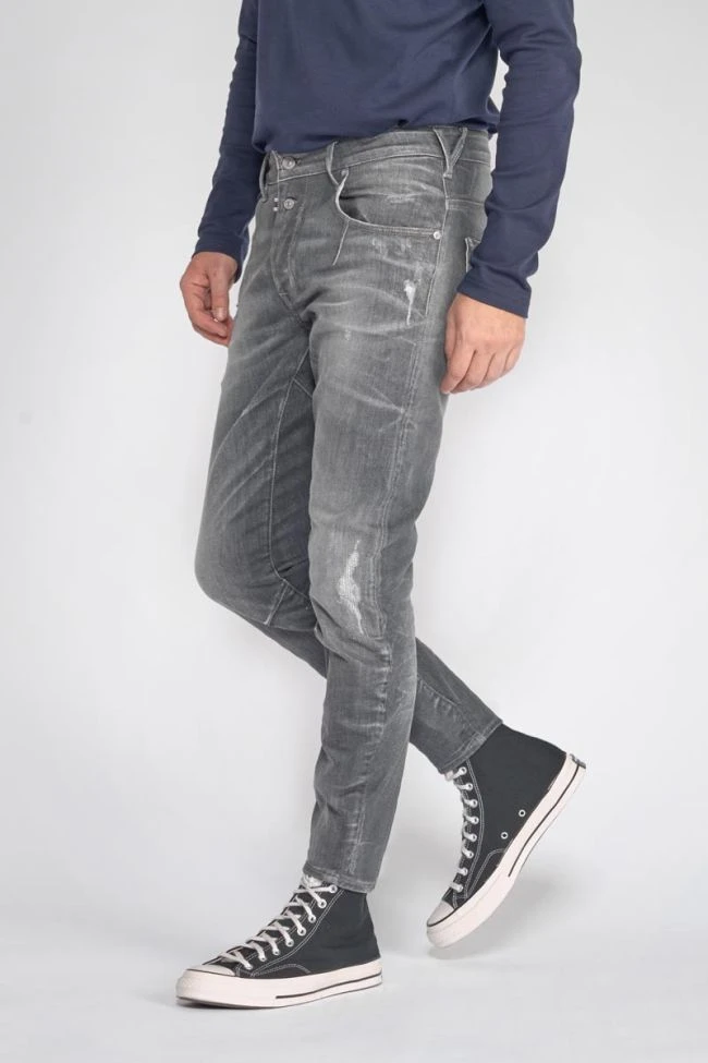 LE TEMPS DES CERISES Alost 900/3 Tapered Arqué Jeans Destroy Gris N°1 4 LE TEMPS DES CERISES Alost 900/3 Tapered Arqué Jeans Destroy Gris N°1 – Image 2