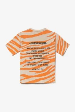 LE TEMPS DES CERISES T-shirt Zabrabo Zébré Beige Et Orange Imprimé -Le Temps Des Cerises 231 bzabrabo00000mc 0406 imaged5