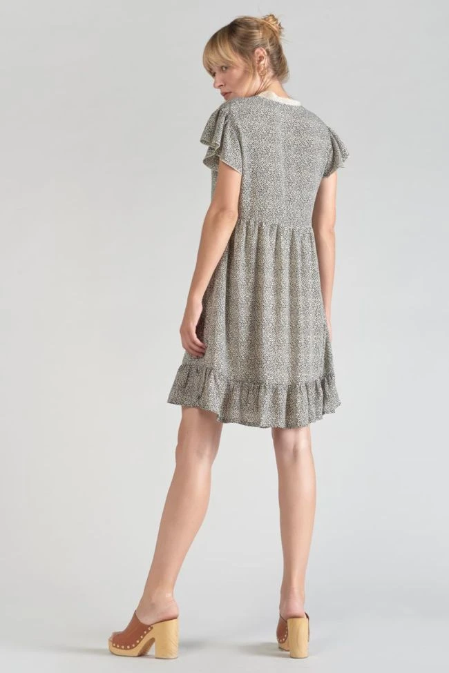 LE TEMPS DES CERISES Robe Aliette à Motif Beige Et Noir 5 LE TEMPS DES CERISES Robe Aliette à Motif Beige Et Noir – Image 3