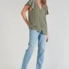 LE TEMPS DES CERISES Top Aube En Tencel Kaki -Le Temps Des Cerises 231 faube00000000mc 9071 image3
