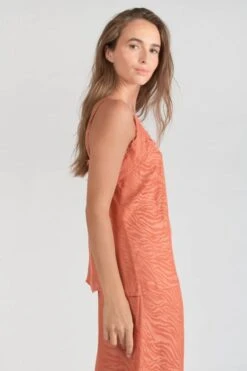 LE TEMPS DES CERISES Caraco Ayek En Jacquard Orange Corail -Le Temps Des Cerises 231 fayek0000000000 5225 imaged4