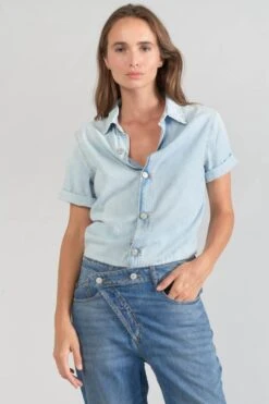 LE TEMPS DES CERISES Combinaison Pantalon Cozette En Jeans Bleu -Le Temps Des Cerises 231 fcozettew3042 3001 imaged4