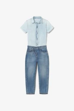 LE TEMPS DES CERISES Combinaison Pantalon Cozette En Jeans Bleu -Le Temps Des Cerises 231 fcozettew3042 3001 imaged8