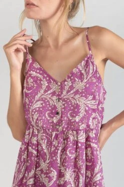 LE TEMPS DES CERISES Robe Elden Violine à Motif Cachemire -Le Temps Des Cerises 231 felden0000000sm 5100 imaged4