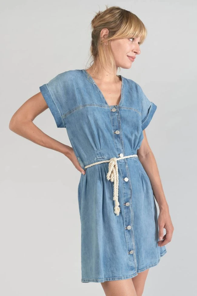 LE TEMPS DES CERISES Robe Eourres En Jeans Bleu 8 LE TEMPS DES CERISES Robe Eourres En Jeans Bleu – Image 6