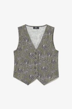 LE TEMPS DES CERISES Gilet Gish Kaki à Motif Fleuri -Le Temps Des Cerises 231 fgish00000000sm 9071 imaged8