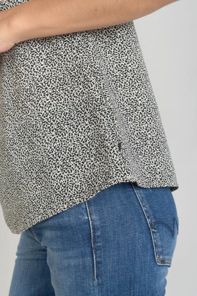 LE TEMPS DES CERISES Caraco Lucine à Motif Beige Et Noir 5 LE TEMPS DES CERISES Caraco Lucine à Motif Beige Et Noir – Image 3