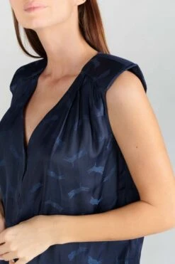 LE TEMPS DES CERISES Top Missou En Jacquard Bleu Marine -Le Temps Des Cerises 231 fmissou000000sm 3221 imaged1