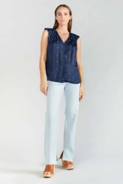 LE TEMPS DES CERISES Top Missou En Jacquard Bleu Marine -Le Temps Des Cerises 231 fmissou000000sm 3221 imaged5