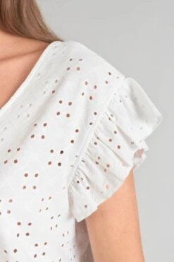 LE TEMPS DES CERISES Top Pedrina Ajouré Blanc -Le Temps Des Cerises 231 fpedrina00000mc 1001 imaged1