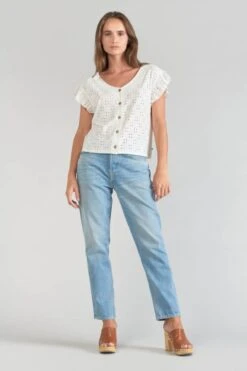 LE TEMPS DES CERISES Top Pedrina Ajouré Blanc -Le Temps Des Cerises 231 fpedrina00000mc 1001 imaged3