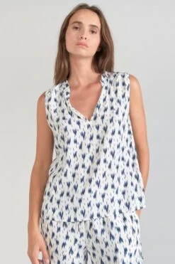 LE TEMPS DES CERISES Top Rosita Tie And Dye Bleu