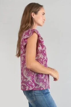 LE TEMPS DES CERISES Blouse Suri Violine à Motif Cachemire -Le Temps Des Cerises 231 fsuri00000000mc 5100 imaged4