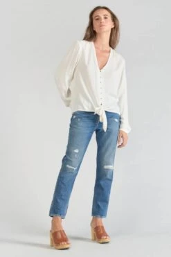 LE TEMPS DES CERISES Blouse Tala En Jacquard Crème -Le Temps Des Cerises 231 ftala00000000ml 1132 imaged2