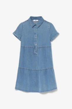 LE TEMPS DES CERISES Robe Sunogi En Tencel Bleu Denim