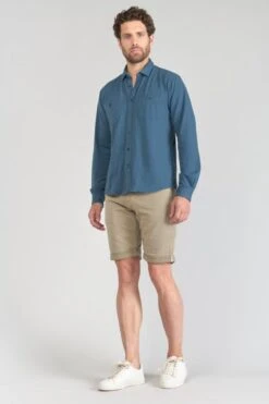 LE TEMPS DES CERISES Chemise Adol Bleu Pétrole -Le Temps Des Cerises 231 hadol00000000ml 3305 imaged5