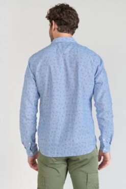 LE TEMPS DES CERISES Chemise Arpe En Lin Mélangé Bleu Ciel -Le Temps Des Cerises 231 harpe00000000ml 3001 imaged3