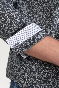 LE TEMPS DES CERISES Chemise Fibor à Motif Fleuri Noir Et Blanc -Le Temps Des Cerises 231 hfibor0000000ml 3223 imaged2