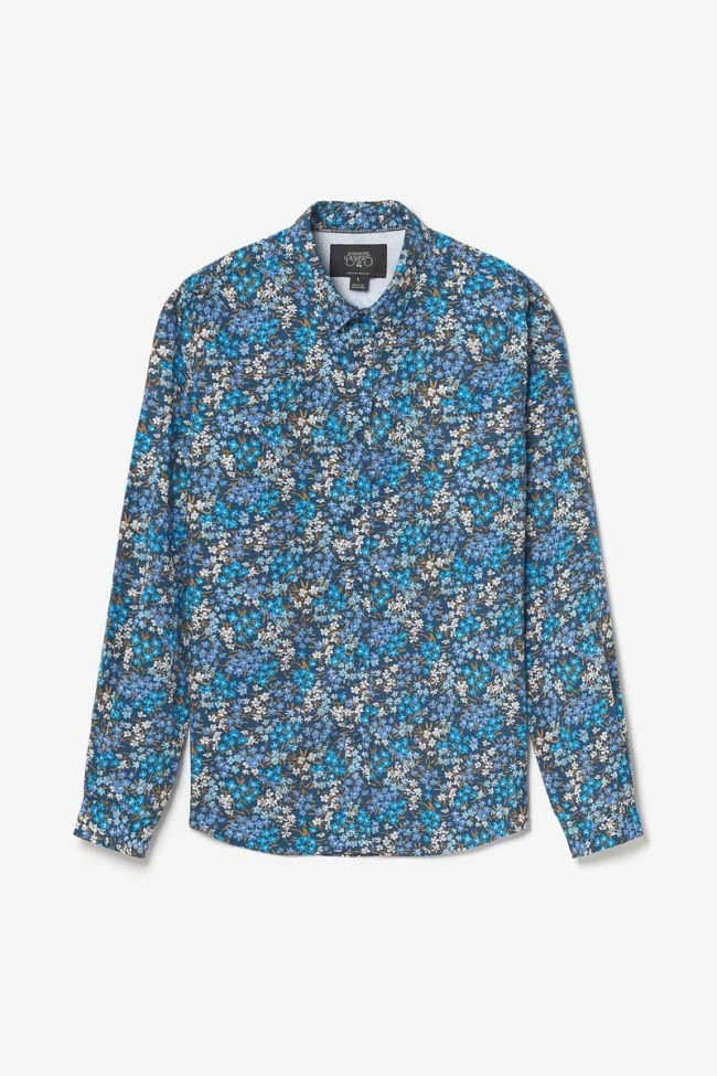 LE TEMPS DES CERISES Chemise Griba à Motif Fleuri Bleu 11 LE TEMPS DES CERISES Chemise Griba à Motif Fleuri Bleu – Image 9