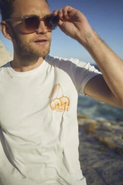 LE TEMPS DES CERISES T-shirt Ian Blanc Imprimé