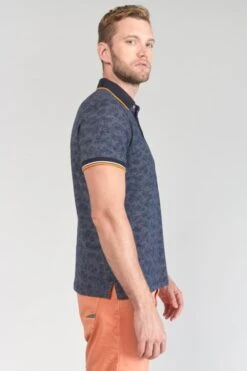 LE TEMPS DES CERISES Polo Nevor Jacquard à Motif Feuilles -Le Temps Des Cerises 231 hnevor0000000mc 3305 imaged4