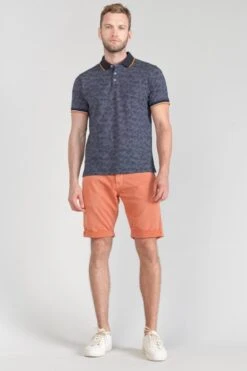 LE TEMPS DES CERISES Polo Nevor Jacquard à Motif Feuilles -Le Temps Des Cerises 231 hnevor0000000mc 3305 imaged5