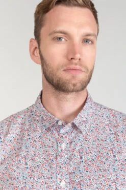 LE TEMPS DES CERISES Chemise Rodel à Motif Fleuri Rouge Et Bleu -Le Temps Des Cerises 231 hrodel0000000ml 1001 imaged1