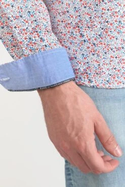 LE TEMPS DES CERISES Chemise Rodel à Motif Fleuri Rouge Et Bleu -Le Temps Des Cerises 231 hrodel0000000ml 1001 imaged2