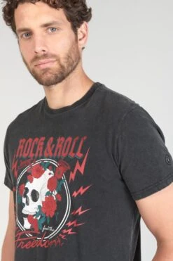 LE TEMPS DES CERISES T-shirt Stipe Gris Délavé Imprimé -Le Temps Des Cerises 231 hstipe0000000mc 0001 imaged1