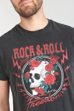 LE TEMPS DES CERISES T-shirt Stipe Gris Délavé Imprimé -Le Temps Des Cerises 231 hstipe0000000mc 0001 imaged2