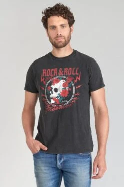 LE TEMPS DES CERISES T-shirt Stipe Gris Délavé Imprimé -Le Temps Des Cerises 231 hstipe0000000mc 0001 imaged4