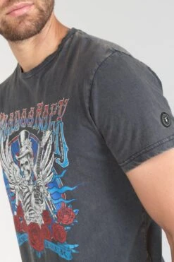 LE TEMPS DES CERISES T-shirt Tije Gris Délavé Imprimé -Le Temps Des Cerises 231 htije00000000mc 3305 imaged4