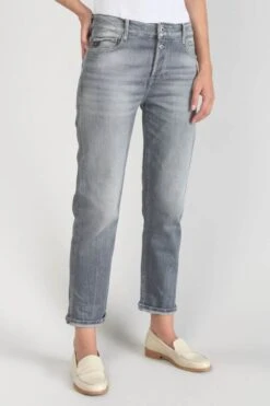 LE TEMPS DES CERISES Basic 400/18 Mom Taille Haute 7/8ème Jeans Gris N°3