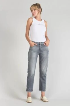 LE TEMPS DES CERISES Basic 400/18 Mom Taille Haute 7/8ème Jeans Gris N°3 -Le Temps Des Cerises 231 jf418basw1447 0003 imaged5