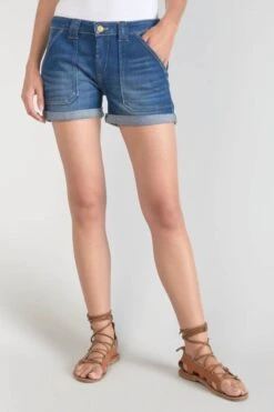 LE TEMPS DES CERISES Short Bloom En Jeans Bleu Foncé