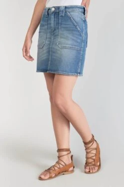 LE TEMPS DES CERISES Jupe Cary En Jeans Bleu Délavé -Le Temps Des Cerises 231 jfcary00w3061 3001 imaged4