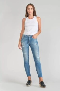 LE TEMPS DES CERISES Dames Power Skinny 7/8ème Jeans Destroy Bleu N°4 -Le Temps Des Cerises 231 jfdames0w4080 3001 imaged2