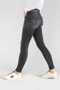 LE TEMPS DES CERISES Geos Pulp Slim 7/8ème Jeans Destroy Noir N°1 -Le Temps Des Cerises 231 jfgeos00w2154 0403 imaged4